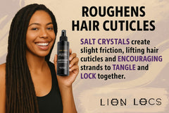 Lion Locs texturizing sea salt mist applied for texture and definition.