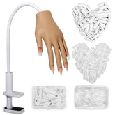 LIONVISION practice hand front view shows lifelike silicone for acrylic nail practice
