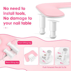 LIONVISON pink arm rest is detachable for easy storage and travel.