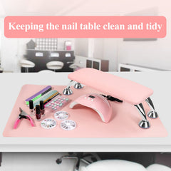 LIONVISON Nail Table Mat guarding furniture and keeping workspace organized.