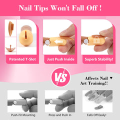 LIONVISON 100 brown nail tips for versatile extensions and practice