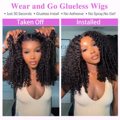 Liqusee glueless drawstring cap wig for quick wear.