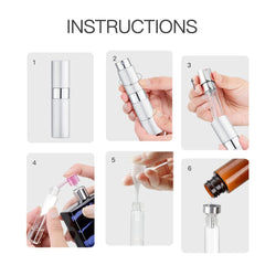 LISAPACK 3-piece travel set in silver finish for compact perfume on the go.