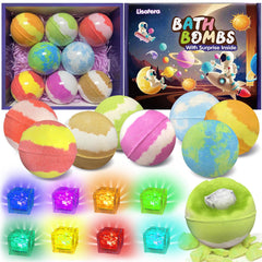 Lisotera 8 kids planet bath bombs glow with light-up toys for a magical bath time