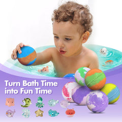 Lisotera bath bomb toy inside highlighting the hidden toy after fizzing