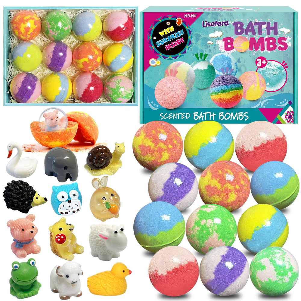 Lisotera kids bath bombs with surprise toy inside inspire curiosity during bath time.