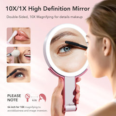 LitBear 3-color lighting with adjustable brightness suits any makeup scenario.