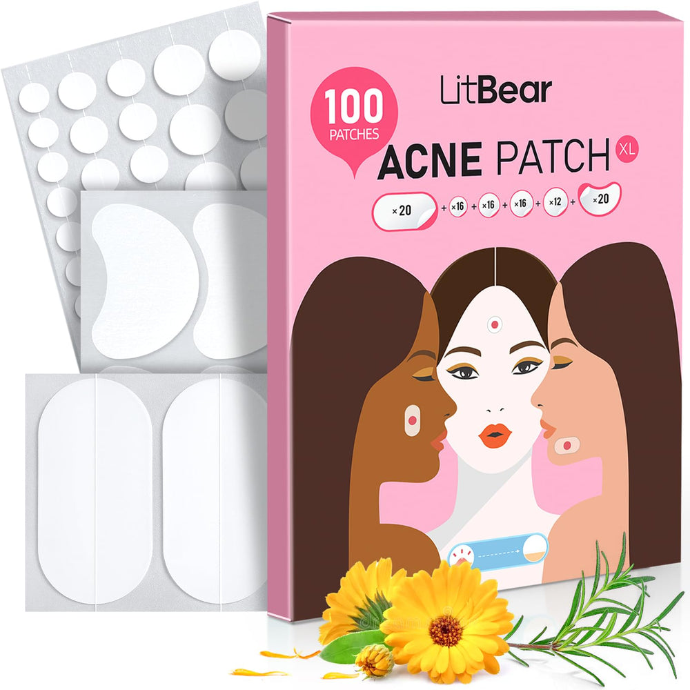 LitBear 8mm acne patch closeup showing absorption and protection.