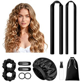 LitBear heatless curlers large-rod waves demonstrate voluminous overnight curls for long hair