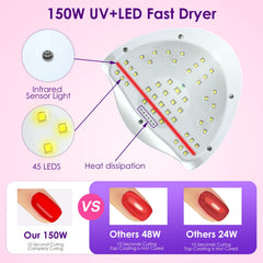 Liteland UV nail lamp with 45 LED beads for uniform drying