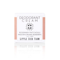 Little Seed Farm deodorant cream rosemary patchouli jar shows natural fragrance and long-lasting freshness.