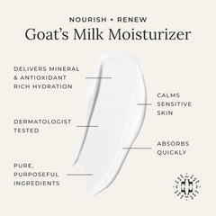 Little Seed Farm goats milk face moisturizer application scene suggests fast absorption and calm skin.