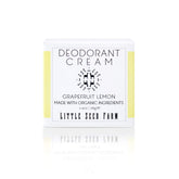 Little Seed Farm grapefruit lemon deodorant jar closeup showing creamy texture and long-lasting freshness