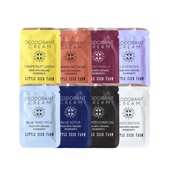 Little Seed Farm deodorant sample activated charcoal jar for long-lasting odor control.