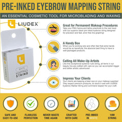LIUDEX white ink eyebrow thread demonstrated for quick, accurate line graphing during PMU.