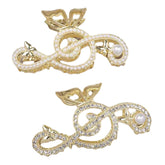 LIUHAJUN 2-Pieces Elegant Gold Claw Clips with rhinestones sparkle for daily wear.