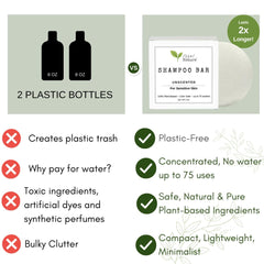 Liv Nature fragrance-free shampoo bar with PFAS-free, SLS-free formulation.