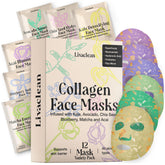 LivaClean 12ct face masks pack front, highlighting deep hydration for all skin types