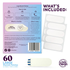 LivaClean large patches placed on the forehead for fast coverage during morning routine.