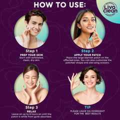 LivaClean LC100CT patches with oily-skin adhesion on oily areas.