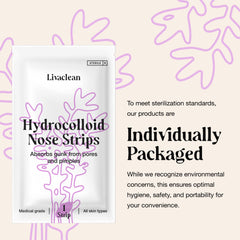 LivaClean nose pore strip pack back highlights packaging for easy at-home pore care