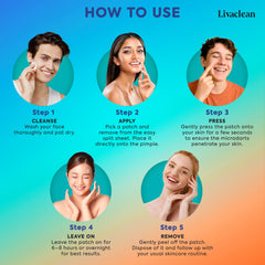 LivaClean patch on face blemish illustrating discreet wear
