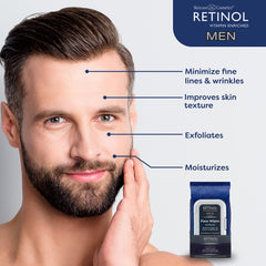 LIVAURA Retinol Men Wipes with micellar water lifting impurities and hydrating