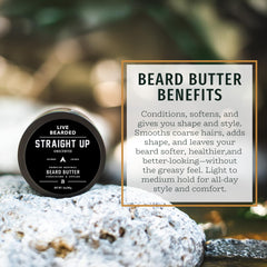 Live Bearded beard butter application in hands for easy styling and hold.