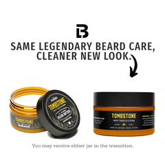 Live Bearded beard butter Tombstone scent tub emphasizes rich shea moisture for softness