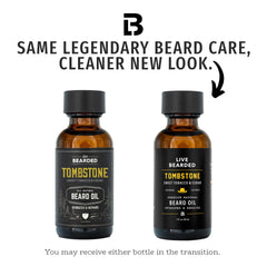 Live Bearded Tombstone scent drops closeup highlighting quick-absorption hydration.
