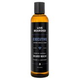Live Bearded beard wash bottle front for a refreshing, daily cleansing routine.