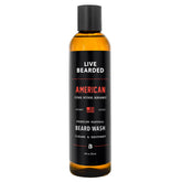 Live Bearded Beard Wash bottle front view showing cleansing formula.