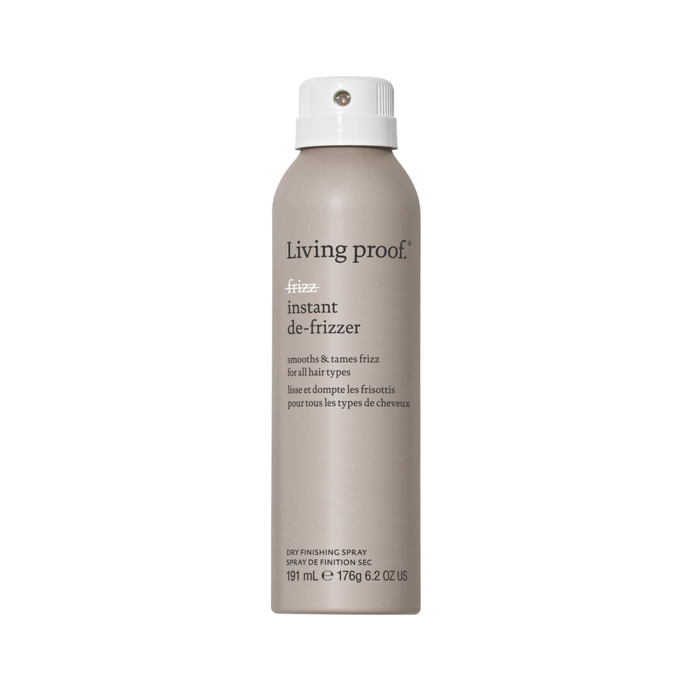 Living Proof No Frizz Instant De-Frizzer bottle front showing frizz control on dry hair