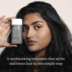 Living Proof Perfect Hair Day 5-in-1 label closeup highlights heat protection up to 450°F