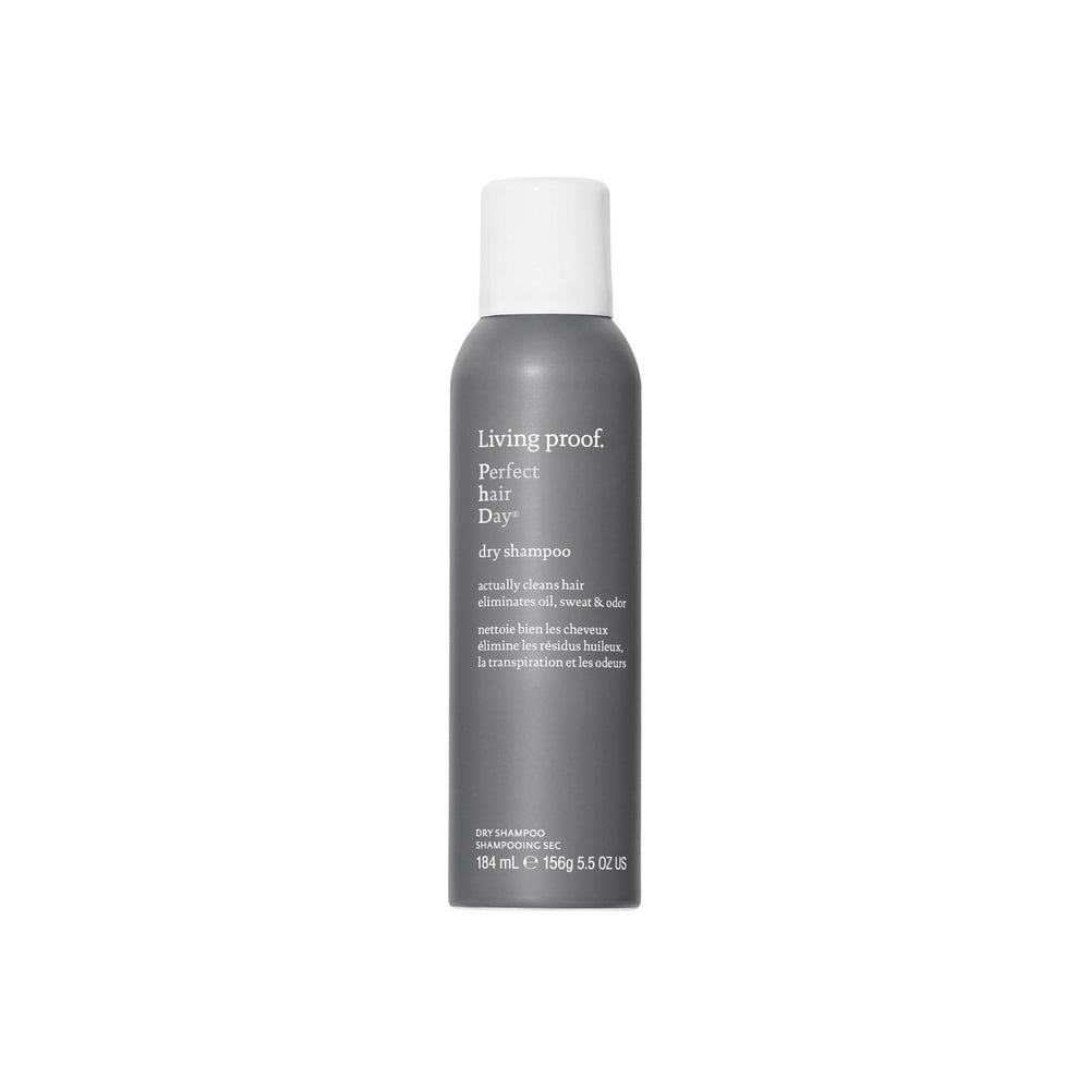 Living Proof Perfect Hair Day Dry Shampoo bottle front view for quick refresh.