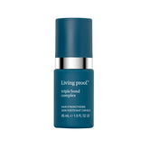 Living Proof Triple Bond Complex Leave-In bottle demonstrates heat protection for everyday styling