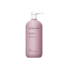 Living Proof Restore Shampoo bottle shows silicone-free strength and shine.