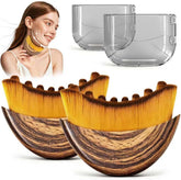 lıwraa 2pcs facial lymphatic contour brush front view shows precise contouring for a refreshed look.
