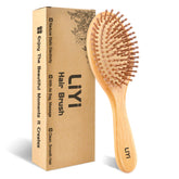 LIYI Bamboo Hair Brush with ergonomic handle for comfortable daily brushing