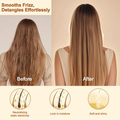 LIYI Bamboo Hair Brush highlighting scalp massage feature