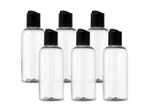 Ljdeals 4oz clear Boston round bottle ready for precise shampoo or lotion dispensing.
