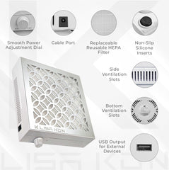 LK LISA KON Nail Dust Collector top view shows slim profile for desk space