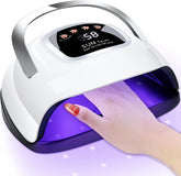 LKE UV Nail Lamp front view shows 220W power for fast home curing.