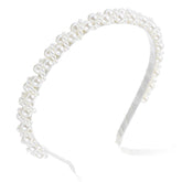 LLOUSSAK pearl headband white closeup highlights elegant faux pearls for formal looks