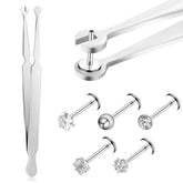 LLOUSSAK piercing clamps compact design for easy on-the-go jewelry changes.