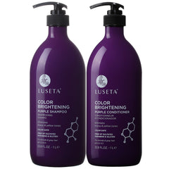 L LUSETA color-brightening purple shampoo bottle, color-safe cleansing for blond and gray hair