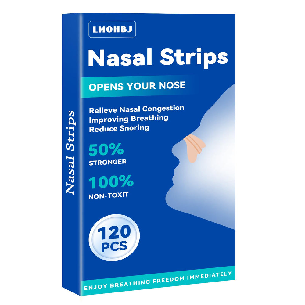 LMOHBJ nasal strip adhesive closeup showing strong grip for uninterrupted sleep