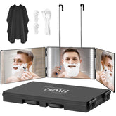 LMZNXCZ 3-way mirror front view shows back-of-head visibility for precise DIY trims