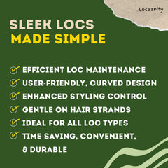 Locsanity interlocking tool close-up showing adjustable design for various hair types