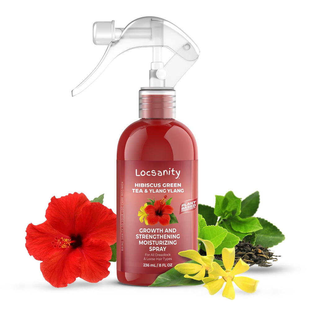 Locsanity Hibiscus Green Tea Spray bottle for hydrating locs and daily use